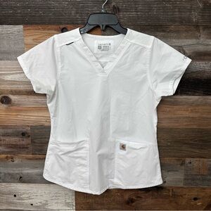 Carhartt Force Womens S White Scrub Top Modern Fit Durable Comfortable Medical